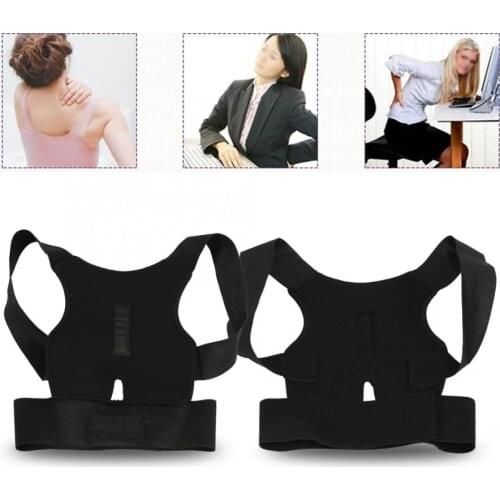 Support Belt 2 Sizes New Adjustable Men Women Back Support Brace Shoulder Lumbar Corrector Band Belt Back Corrector