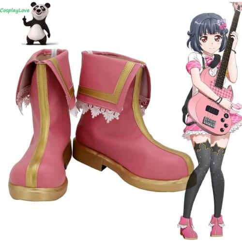 BanG Dream ! Girls Band Party! Poppin'Party Ushigome Rimi Pink Shoes Cosplay Long Boots Leather Custom Made For Christmas
