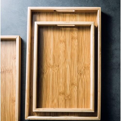 Japanese-style Rectangular Tray Household Wooden Tea Tray Wooden Snack Storage Tray Fruit Tray Home Decoration Ornaments