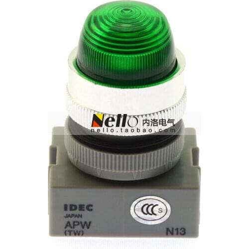 [SA]Original ! Izumi IDEC TW Series 22mm round convex APW222DG indicator LED AC / DC24V--10pcs/lot