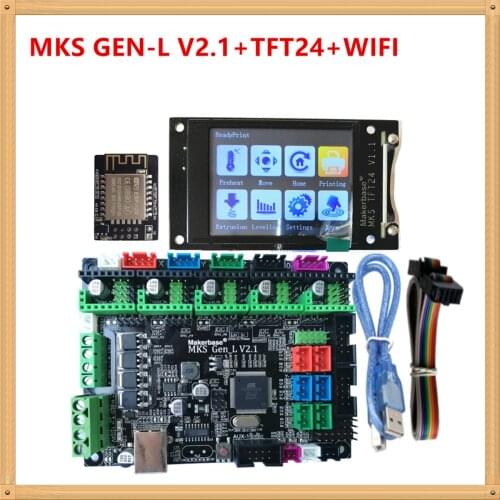 MKS GEN L V2.1 + MKS TFT24 LCD touching screen cheap 3D electronic card TFT 2.4 inch display openbuilds for 3d printer starter