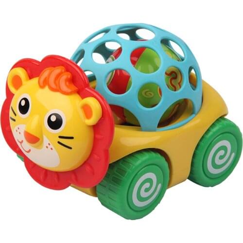Cute Cartoon Lion Baby Rattle Roll Car Ball Hand Bell Educational Playing Toy