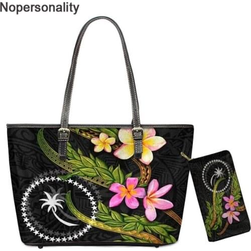 Nopersonality Shoulder Bag and Purse Set for Women Chuuk Polynesian Printed Luxury Female Handbags Fashion Ladies Crossbody Sac