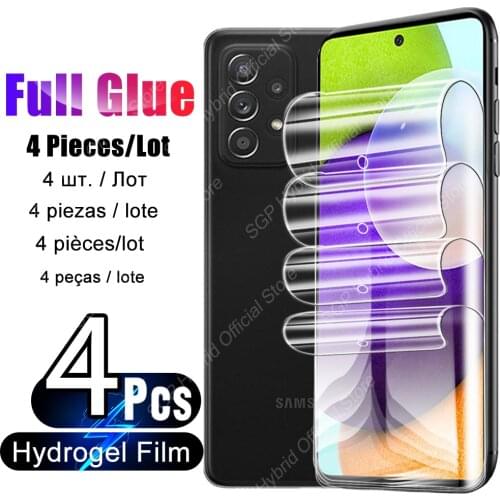 4 Pcs Full Glue Protective Hydrogel Film For Samsung Galaxy A52 A51 5G A52s A50 A50s Screen Protector A 50 S 50s 51 52 Not Glass