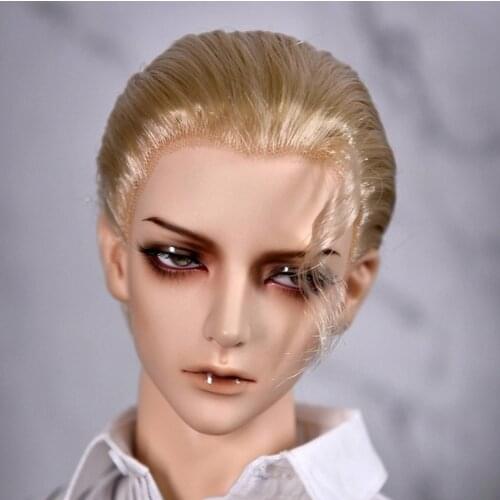 1/3 1/4 BJD Wig Doll Hair Slicked Back Hair High-end Custom Embryo Wig Pale Gold Black Short Manly Boss Fashion Male Boy Wig