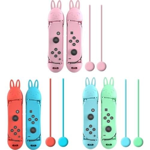 1 Pair Jump Rope Challeng Game Controller Handle Hand Grips Strap Skipping Jumping Rope Holder Compatible with Switch Joy-con