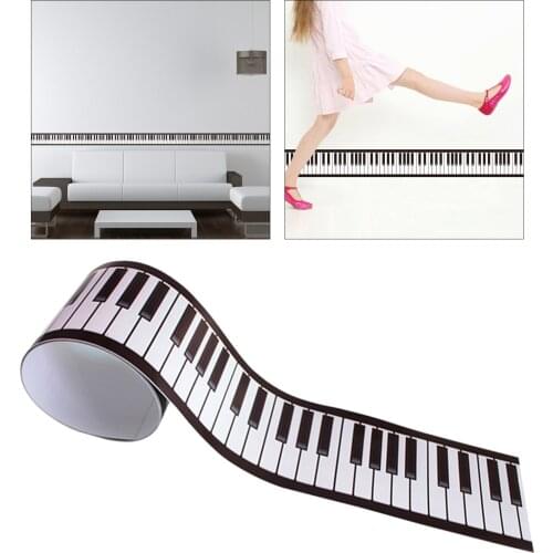 1Roll Geometric Pattern Waist Lines Self-Adhesive Waterproof Removable Wall Border Stickers for Home Decoration