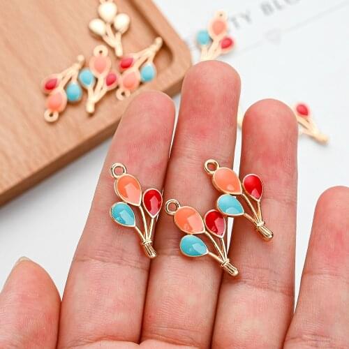 10/20/30pcs Colorful Balloon Charm Alloy Enamel Charms Pendant For Jewelry Making Necklace Bracelet DIY Craft Home Decoration