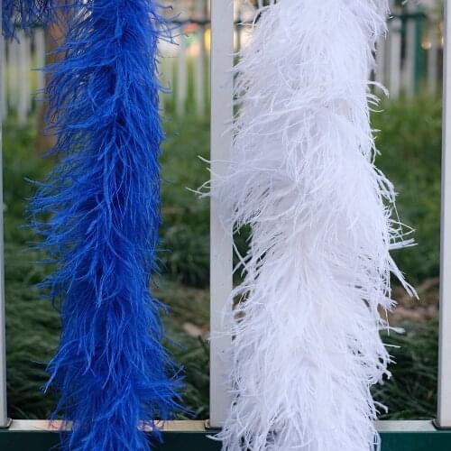 2Meter Thickness White Ostrich Feather Boa 5 Ply ,10ply ,15ply ,18ply Ostrich Scarf Stage Performance Wedding Party Shawl