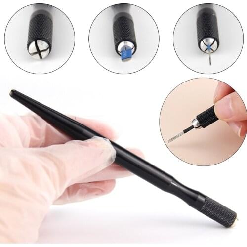 3in1 Tattoo Microblading Manual Pen Permanent Makeup 3D Eyebrow Tattoo Machine Stainless steel for Microblading Needles Blade