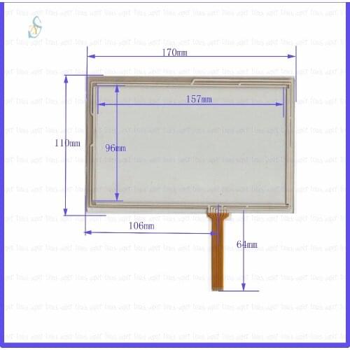 ZhiYuSun 170mm*110mm 7inch 8-wires resistive touch panel for Car DVD, 170*110 GPS Navigator screen glass