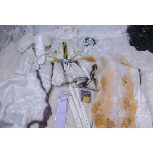 Anime Fate/GO Saber Niru Nero Wedding Dress 2.0 Version Gorgeous Cosplay Costume Halloween Suit For Women Outfit Custom Made New