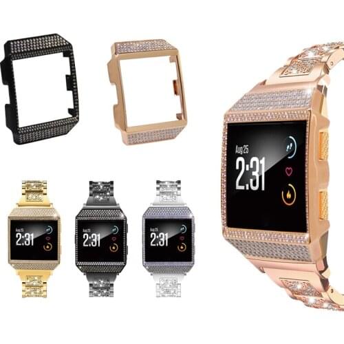For Fitbit ionic Watch Strap Crystal Diamond Watch Case With Watch Wrist Band For Fitbit ioinc Watch Shell Luxury Casing Cover