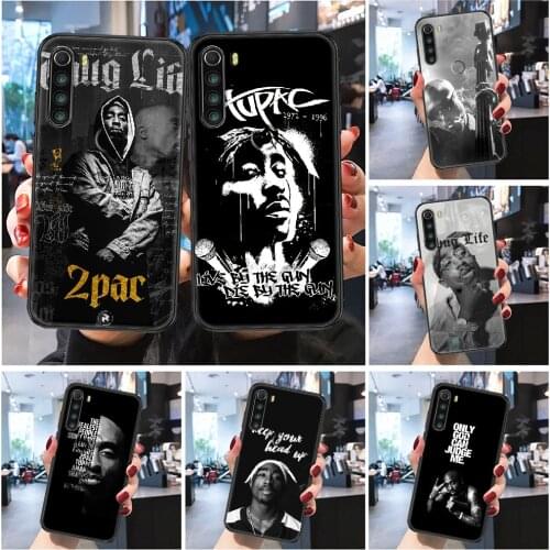 Tupac 2pac Twopac Rapper Phone case For Xiaomi Redmi Note 7 7A 8 8T 9 9A 9S 10 K30 Pro Ultra Frosted black art funda 3D coque