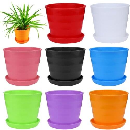 Colourful Mini Plastic Flower Pot Succulent Plant Flowerpot Home Office Decor Leisure Practical Delicate Durable Convenience
