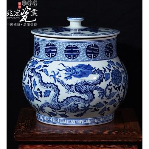 Jingdezhen Siu Hong Yuan Dynasty blue and white antique porcelain old goods boutique antique porcelain furnishings Home Furnishi