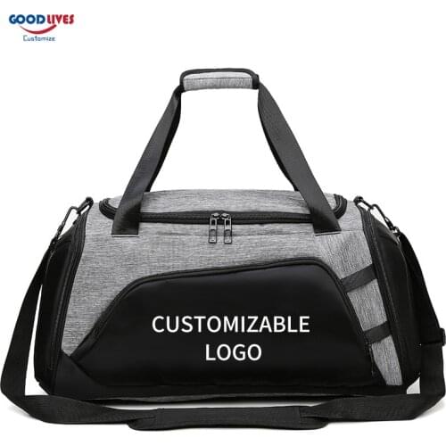 Multipurpose Travel Bags Luggage Duffel Bag Men Women Gym Sport Training Fitness Handbag with Shoes Compartment Customizable LOG