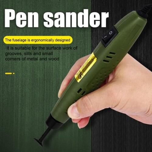 SLITE P-500-15 Mini Pen Sander Set Electric Grinder Tool DIY Model Molds Sanding Machine Woodworking Groove Grinding Polisher