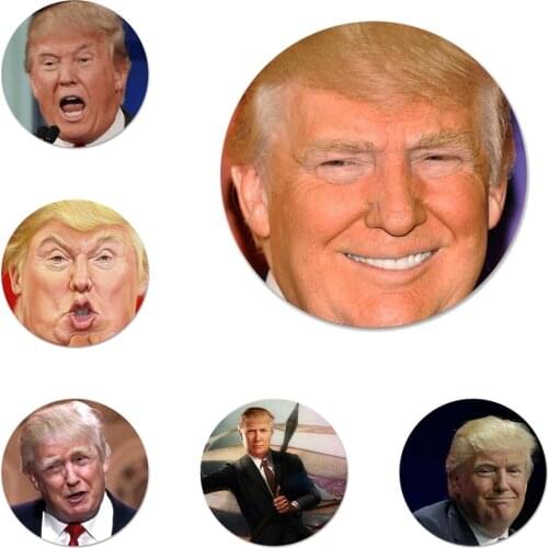 Donald Trump face Icons Pins Badge Decoration Brooches Metal Badges For Backpack Decoration 58mm