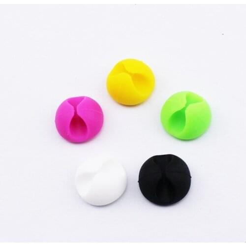 50PCS/lot Random Color Multipurpose Cable Wire Organizer Cable Clip Tidy USB Charger Cord Holder home desktop fitted clamp