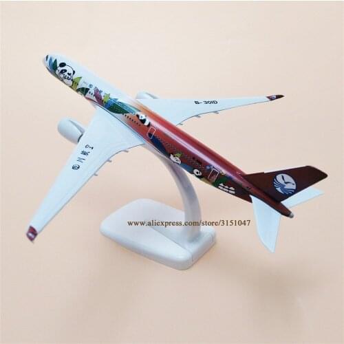 20cm Air China SiChuan Airlines A350 Airbus 350 Cartoon Panda Plane Model Alloy Metal Diecast Model Airplane Aircraft Gift