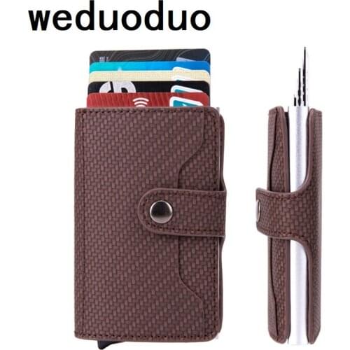 Fashion Men Metal Credit Card Holder With RFID Anti-theft Wallet Money Purse Smart Wallet 6 Colors For Business
