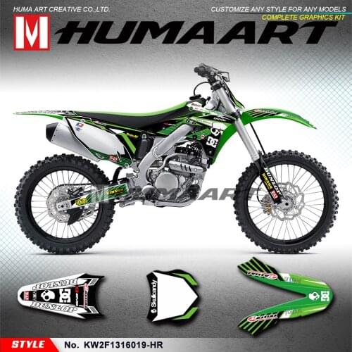 HUMAART Dirt Bike Stickers Decals Backgrounds Graphics for KX250F KX 250F 2013 2014 2015 2016, Customizable