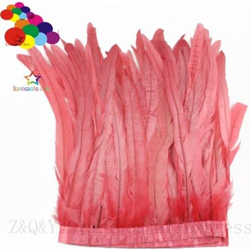 Wholesale 20-25CM (8-10 inches) natural cock tail dyed to make cloth edges 1-10 meters DIY craft costume decorations feathers