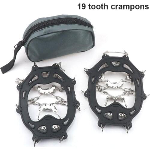 New High Quality Outdoor Mountaineering Antiskid Ice Claw Winter 19 Tooth Shoes Stainless Steel Antiskid Shoe Cover Outdoor Tool