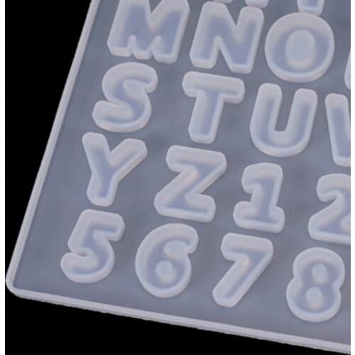 R58E 1 Set Crystal Epoxy Resin Mold Alphabet Letter Number Keychain Pendant Casting Silicone Mould DIY Crafts Jewelry Making