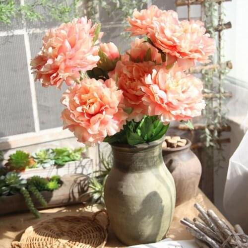 1Pc 90cm Rose Peony Artificial Silk Flower bouquet Bride Fake Flowers 3 heads colorful Home Wedding Decoration flores