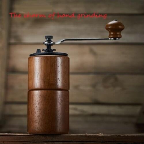 Adjustable thickness Manual Coffee Grinder Wood Cast Iron Burr Mill Burr Coffee Grinder Bean Burr Grinders Mill Kitchen Tools
