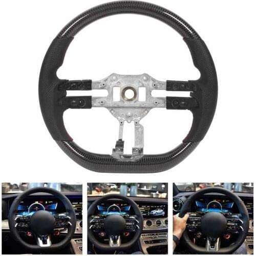 Custom Carbon Fiber Steering Wheel Nappa Perforated Leather Fit for Mercedes-AMG 2021 Auto style