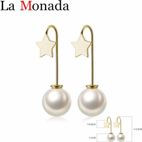 Real 925 Sterling Silver Sweet Shell Pearl Earrings For Women Children Baby Girls Kids Minimalist Star Earring Fine Jewelry