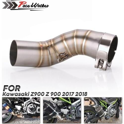 Motorcycle Middle Pipe Exhaust Link Pipe Slip On Section For Kawasaki Z900 2017 2018 Exhaust System Without Exhaust Muffler