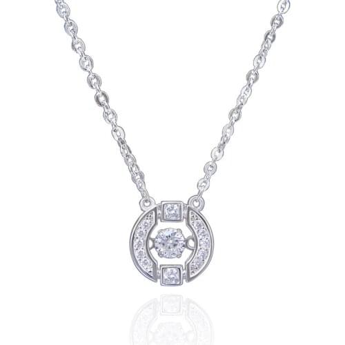 YJ001074 New S925 Sterling Silver Beating Jewelry Full of Drill Smart Pendant Short Clavicle Chain Womens Chokers Necklace