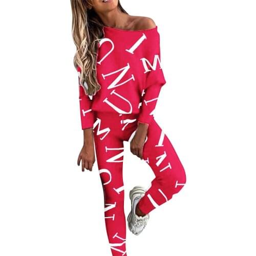 Letter Printed Women Clothes Home Suit Trousers Long Sleeve Casual Homewear Female Trousers Casual Sports Womens Suit 2021 4