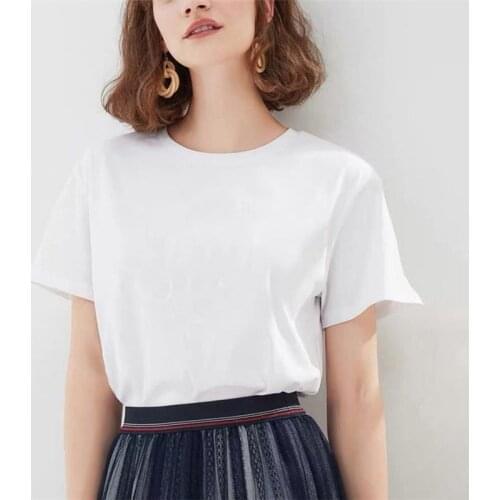 Womens T-shirts Womens Harajuku White T-shirts Short-sleeved T-shirts Womens Summer Thin Tops Women