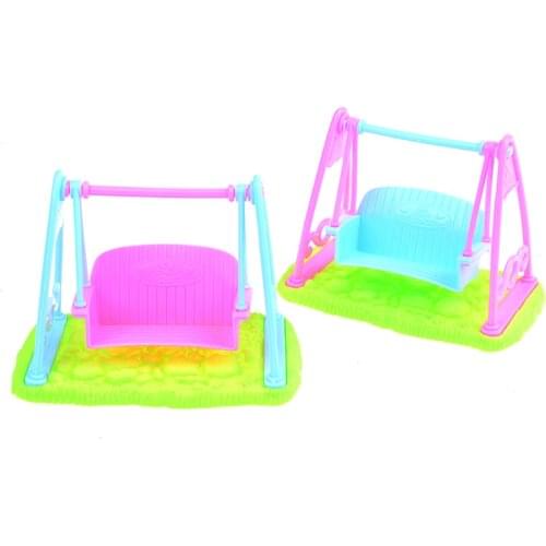 1PCS Cute Princess Garden Swing For Dollhouse Furniture Doll Play House Toys For Children Doll Accessories Random