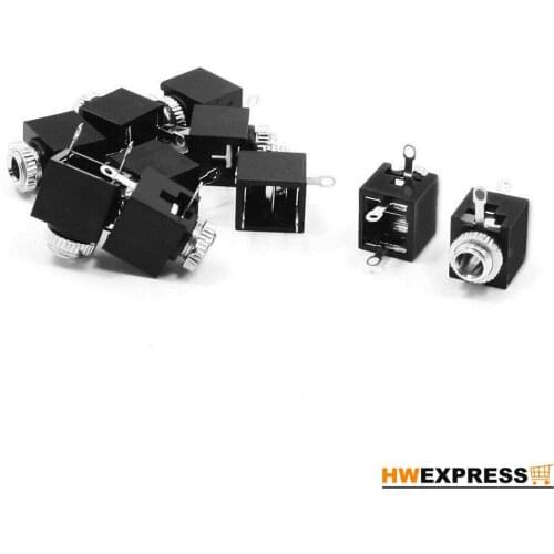 HWEXPRESS Hot 10 Pcs 3 Pins Chassis Mount Female Mono Jacks Socket Connectors