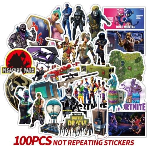 100pcs/set Not Repeat Battle Game Stickers Toys Set Travel Suitcase Trolley Case PVC Cartoon Sticker Kids Girl Birthday Gifts