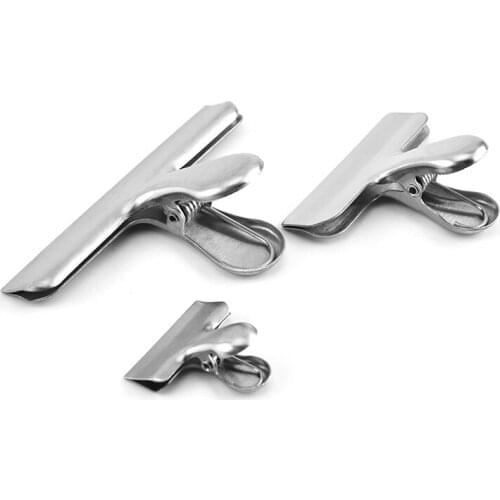 100Pcs Food Storage Stainless Steel Chip Bag Clips kitchen Food Sealing Bag Clips Fresh Food Clips Seal Food Sealing Clamp Clip