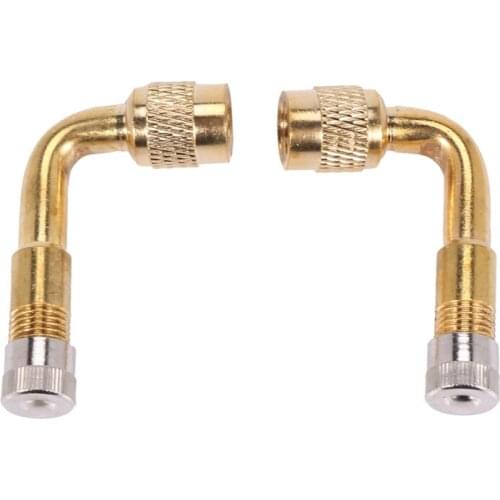 2pcs Valve Extension Valve Extension Adapter Tire 90 Degree Bent Metal Angle for Bicycle Motorcycle Scooter
