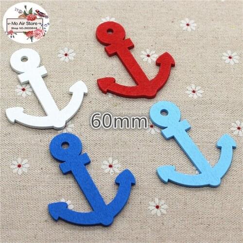 20pcs big Boat anchor Spear Pendant Wooden Decorative Buttons Scrapbooking Home Decorations DIY cloth sewing