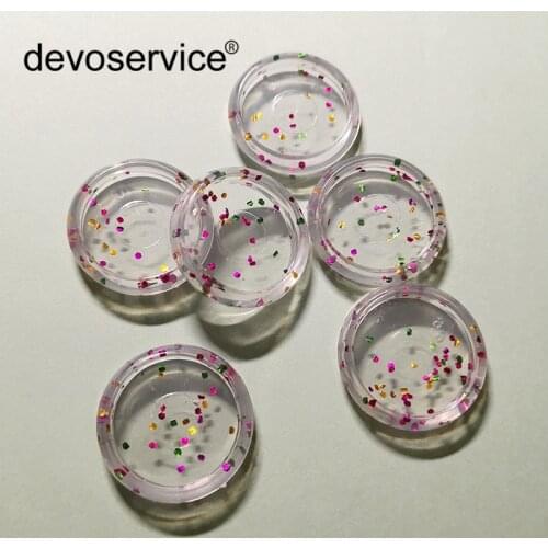 20pcs Outer Diameter 24mm Shiny Transparent Mushroom Hole Binding Ring Plastic Round Disc Loose-leaf Rings Office Supplies Gifts