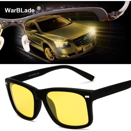 2018 High Quality Yellow Night Vision For Night Driving Polarized Sunglasses Square Mens Driver Safety Eyewears Cloudy Fog Day