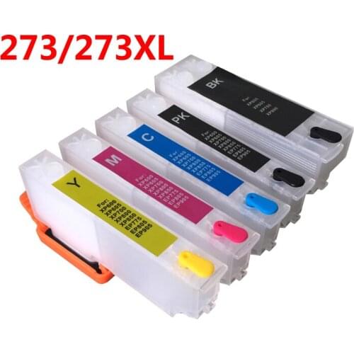 5PCS 273 T2730 Refillable Ink Cartridges with Auto Reset chip for Epson XP600 XP700 XP800 XP510 XP610 XP710 XP620 XP820 Printer