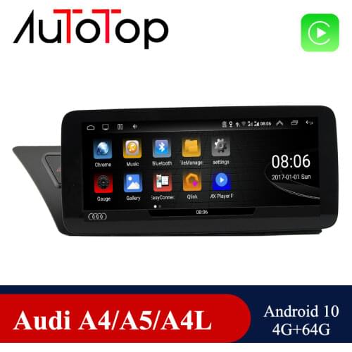 AUTOTOP 10.25/8.8" Android 10 2 Din Car Screen Player For Audi A4 B8 2009-2017 GPS Navi Multimedia Stereo Player Autoradio Unit