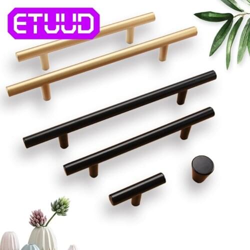 Black Gold Aluminium Alloy Kitchen Door Cabinet T Bar Handle Pull Knob cabinet knobs furniture handle cupboard drawer handle