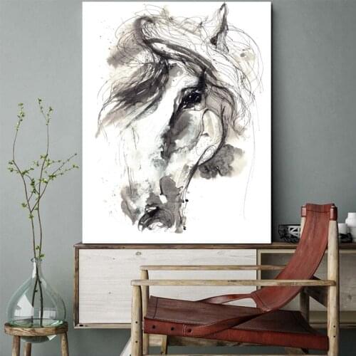 Home Decoration Horse Canvas Picture Abstract Animals Canvas Printing On The Wall Watercolor Poster for Home Decor Frameless